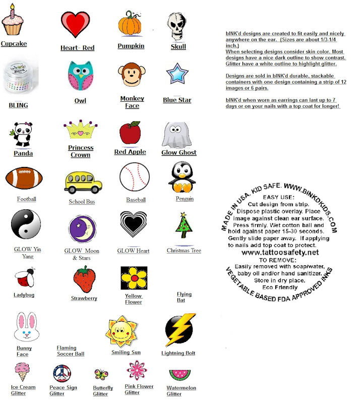 bink'd Temporary Tattoo Earring Designs-