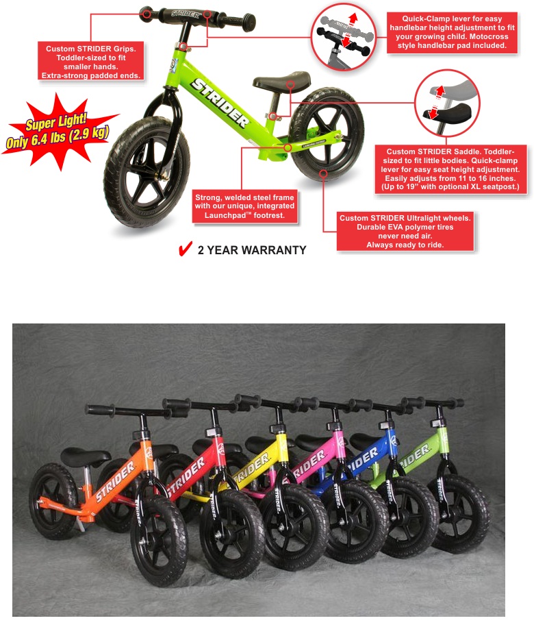 Strider  S3- No Pedal Prebike-