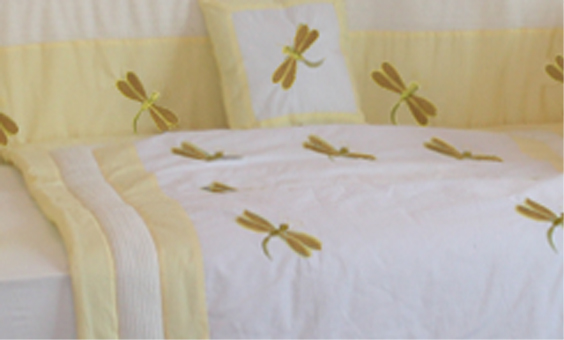 Yellow Dragonfly 9pc crib bedding set-